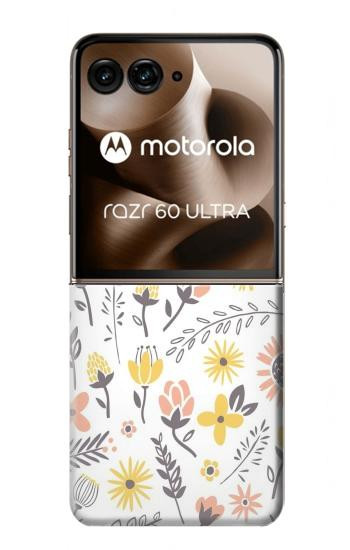 S2354 Pastel Flowers Pattern Hülle Schutzhülle Taschen für Motorola Razr 70 Ultra, 60 Ultra, 50 Ultra, Ultra 2026, Ultra 2025