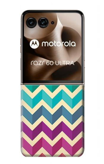 S2362 Rainbow Colorful Shavron Zig Zag Pattern Hülle Schutzhülle Taschen für Motorola Razr 60 Ultra, Razr Ultra 2025