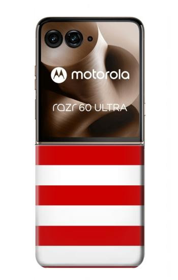 S2364 Red and White Striped Hülle Schutzhülle Taschen für Motorola Razr 70 Ultra, 60 Ultra, 50 Ultra, Ultra 2026, Ultra 2025
