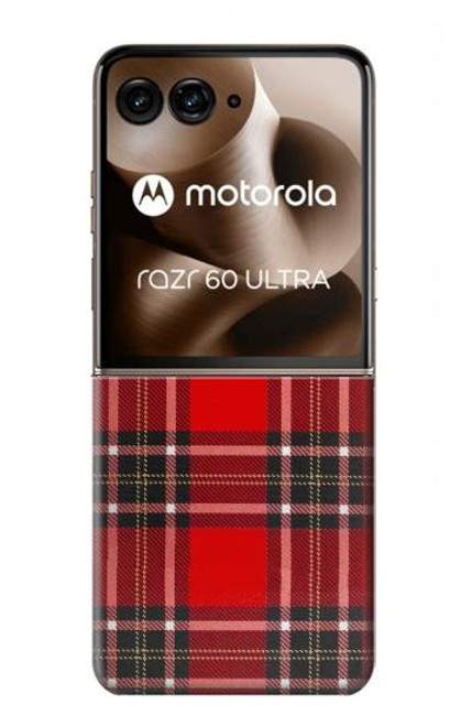 S2374 Tartan Red Pattern Hülle Schutzhülle Taschen für Motorola Razr 60 Ultra, Razr Ultra 2025