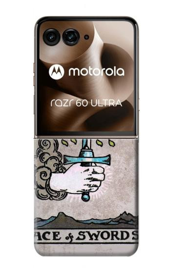 S2482 Tarot Card Ace of Swords Hülle Schutzhülle Taschen für Motorola Razr 70 Ultra, 60 Ultra, 50 Ultra, Ultra 2026, Ultra 2025