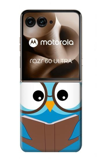 S2521 Cute Nerd Owl Cartoon Hülle Schutzhülle Taschen für Motorola Razr 70 Ultra, 60 Ultra, 50 Ultra, Ultra 2026, Ultra 2025