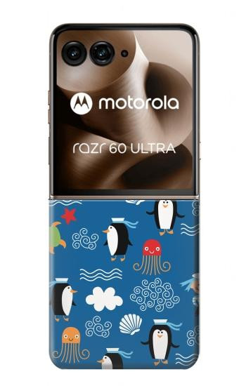 S2572 Marine Penguin Pattern Hülle Schutzhülle Taschen für Motorola Razr 70 Ultra, 60 Ultra, 50 Ultra, Ultra 2026, Ultra 2025