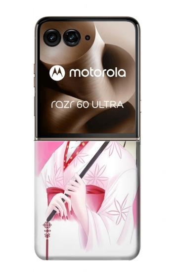 S2579 Japanese Traditional Geisha Kimono Hülle Schutzhülle Taschen für Motorola Razr 70 Ultra, 60 Ultra, 50 Ultra, Ultra 2026, Ultra 2025