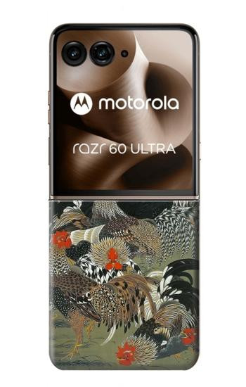 S2699 Ito Jakuchu Rooster Hülle Schutzhülle Taschen für Motorola Razr 70 Ultra, 60 Ultra, 50 Ultra, Ultra 2026, Ultra 2025