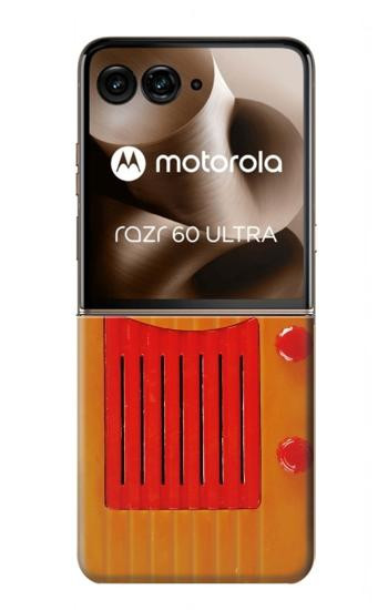 S2780 Vintage Orange Bakelite Radio Hülle Schutzhülle Taschen für Motorola Razr 70 Ultra, 60 Ultra, 50 Ultra, Ultra 2026, Ultra 2025