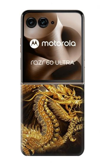 S2804 Chinese Gold Dragon Printed Hülle Schutzhülle Taschen für Motorola Razr 70 Ultra, 60 Ultra, 50 Ultra, Ultra 2026, Ultra 2025