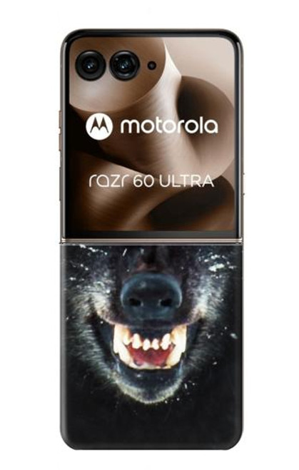 S2823 Black Wolf Blue Eyes Face Hülle Schutzhülle Taschen für Motorola Razr 60 Ultra, Razr Ultra 2025