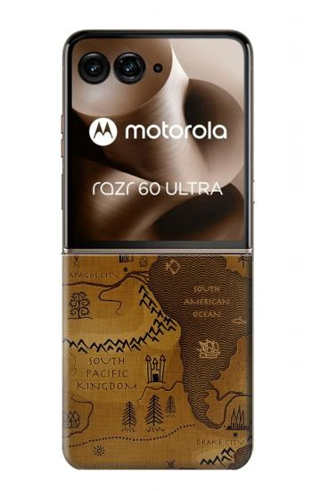 S2861 Antique World Map Hülle Schutzhülle Taschen für Motorola Razr 70 Ultra, 60 Ultra, 50 Ultra, Ultra 2026, Ultra 2025
