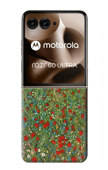 S2872 Gustav Klimt Poppy Field Hülle Schutzhülle Taschen für Motorola Razr 70 Ultra, 60 Ultra, 50 Ultra, Ultra 2026, Ultra 2025