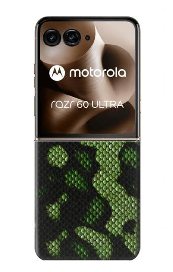 S2877 Green Snake Skin Graphic Printed Hülle Schutzhülle Taschen für Motorola Razr 70 Ultra, 60 Ultra, 50 Ultra, Ultra 2026, Ultra 2025