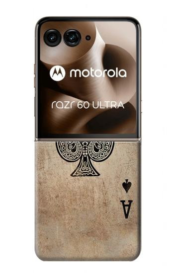 S2928 Vintage Spades Ace Card Hülle Schutzhülle Taschen für Motorola Razr 70 Ultra, 60 Ultra, 50 Ultra, Ultra 2026, Ultra 2025
