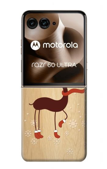S3081 Wooden Raindeer Graphic Printed Hülle Schutzhülle Taschen für Motorola Razr 70 Ultra, 60 Ultra, 50 Ultra, Ultra 2026, Ultra 2025