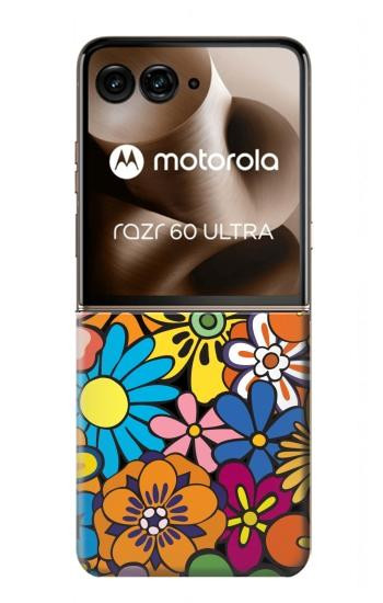 S3281 Colorful Hippie Flowers Pattern Hülle Schutzhülle Taschen für Motorola Razr 70 Ultra, 60 Ultra, 50 Ultra, Ultra 2026, Ultra 2025