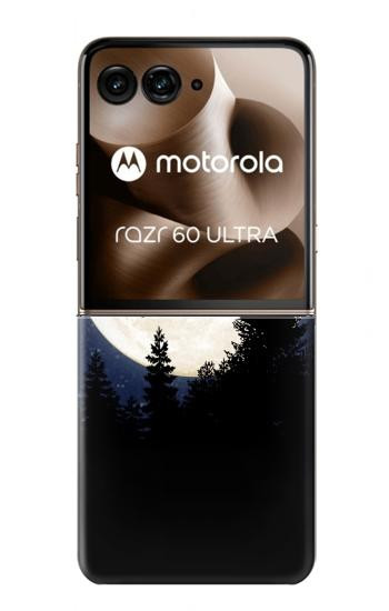 S3289 Flying Pig Full Moon Night Hülle Schutzhülle Taschen für Motorola Razr 70 Ultra, 60 Ultra, 50 Ultra, Ultra 2026, Ultra 2025