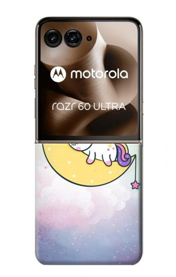 S3485 Cute Unicorn Sleep Hülle Schutzhülle Taschen für Motorola Razr 70 Ultra, 60 Ultra, 50 Ultra, Ultra 2026, Ultra 2025