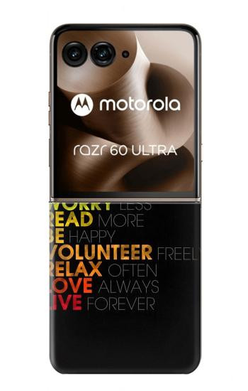 S3523 Think Positive Words Quotes Hülle Schutzhülle Taschen für Motorola Razr 70 Ultra, 60 Ultra, 50 Ultra, Ultra 2026, Ultra 2025