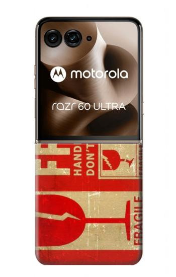 S3552 Vintage Fragile Label Art Hülle Schutzhülle Taschen für Motorola Razr 70 Ultra, 60 Ultra, 50 Ultra, Ultra 2026, Ultra 2025