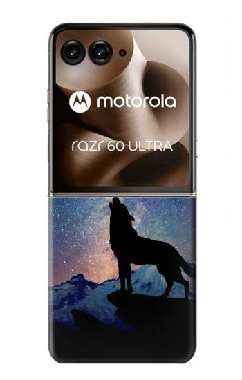 S3555 Wolf Howling Million Star Hülle Schutzhülle Taschen für Motorola Razr 70 Ultra, 60 Ultra, 50 Ultra, Ultra 2026, Ultra 2025