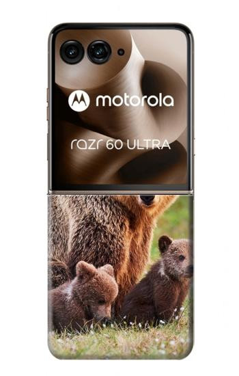 S3558 Bear Family Hülle Schutzhülle Taschen für Motorola Razr 70 Ultra, 60 Ultra, 50 Ultra, Ultra 2026, Ultra 2025