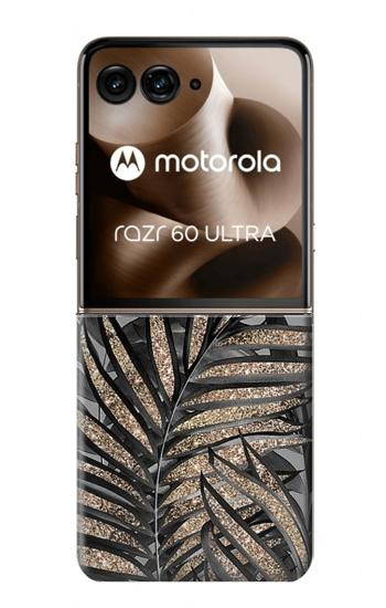S3692 Gray Black Palm Leaves Hülle Schutzhülle Taschen für Motorola Razr 70 Ultra, 60 Ultra, 50 Ultra, Ultra 2026, Ultra 2025