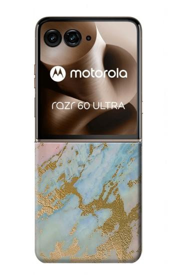 S3717 Rose Gold Blue Pastel Marble Graphic Printed Hülle Schutzhülle Taschen für Motorola Razr 70 Ultra, 60 Ultra, 50 Ultra, Ultra 2026, Ultra 2025