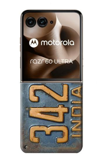 S3750 Vintage Vehicle Registration Plate Hülle Schutzhülle Taschen für Motorola Razr 70 Ultra, 60 Ultra, 50 Ultra, Ultra 2026, Ultra 2025