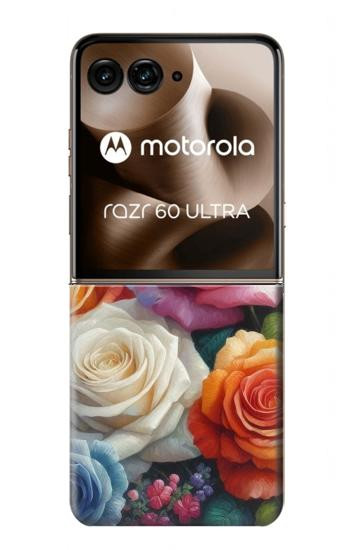 S3975 Colorful Roses Painting Hülle Schutzhülle Taschen für Motorola Razr 70 Ultra, 60 Ultra, 50 Ultra, Ultra 2026, Ultra 2025