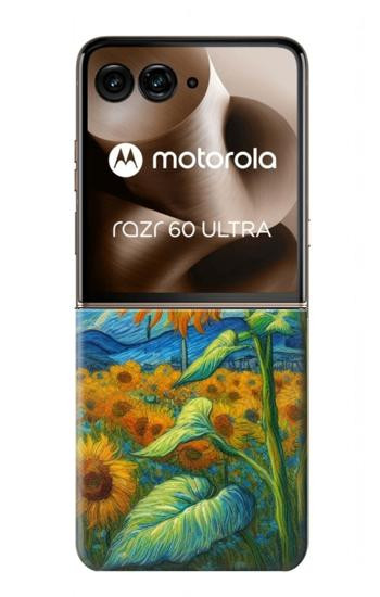 S4019 Sunflower Van Gogh Style Hülle Schutzhülle Taschen für Motorola Razr 70 Ultra, 60 Ultra, 50 Ultra, Ultra 2026, Ultra 2025