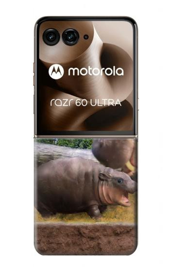 S4031 Baby Hippo Hippopotamus Family Hülle Schutzhülle Taschen für Motorola Razr 70 Ultra, 60 Ultra, 50 Ultra, Ultra 2026, Ultra 2025