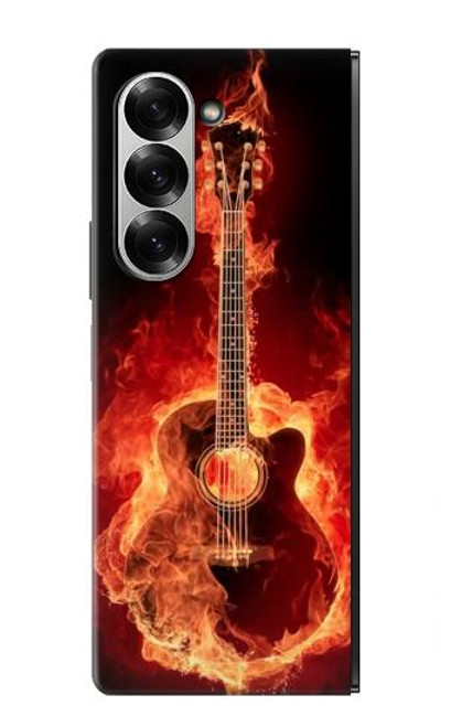S0415 Fire Guitar Burn Hülle Schutzhülle Taschen für Samsung Galaxy Z Fold 7
