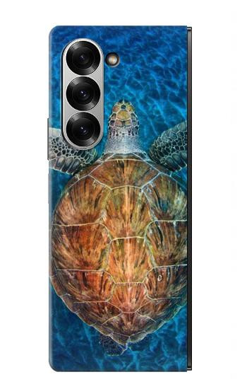S1249 Blue Sea Turtle Hülle Schutzhülle Taschen für Samsung Galaxy Z Fold 7
