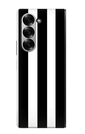 S2297 Black and White Vertical Stripes Hülle Schutzhülle Taschen für Samsung Galaxy Z Fold 7