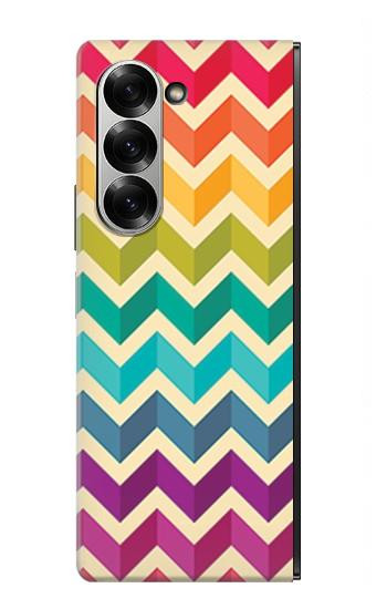 S2362 Rainbow Colorful Shavron Zig Zag Pattern Hülle Schutzhülle Taschen für Samsung Galaxy Z Fold 7