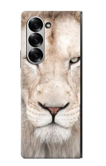 S2399 White Lion Face Hülle Schutzhülle Taschen für Samsung Galaxy Z Fold 7