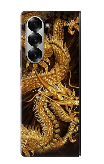 S2804 Chinese Gold Dragon Printed Hülle Schutzhülle Taschen für Samsung Galaxy Z Fold 7