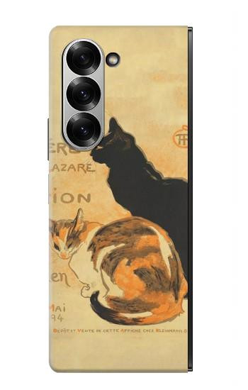 S3229 Vintage Cat Poster Hülle Schutzhülle Taschen für Samsung Galaxy Z Fold 7