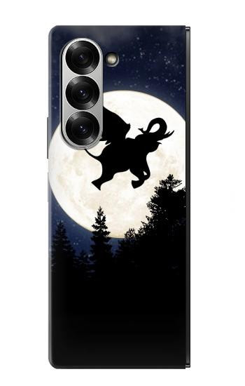 S3323 Flying Elephant Full Moon Night Hülle Schutzhülle Taschen für Samsung Galaxy Z Fold 7