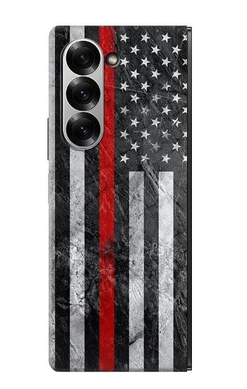 S3687 Firefighter Thin Red Line American Flag Hülle Schutzhülle Taschen für Samsung Galaxy Z Fold 7