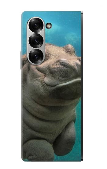 S3871 Cute Baby Hippo Hippopotamus Hülle Schutzhülle Taschen für Samsung Galaxy Z Fold 7