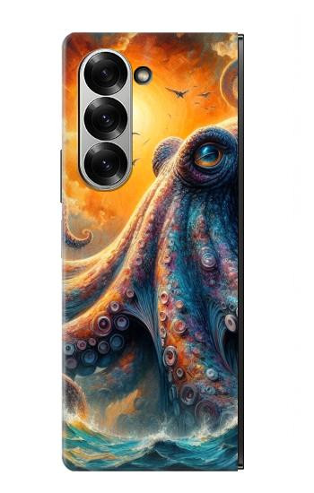 S4003 Oil Color Painting Giant Octopus Hülle Schutzhülle Taschen für Samsung Galaxy Z Fold 7