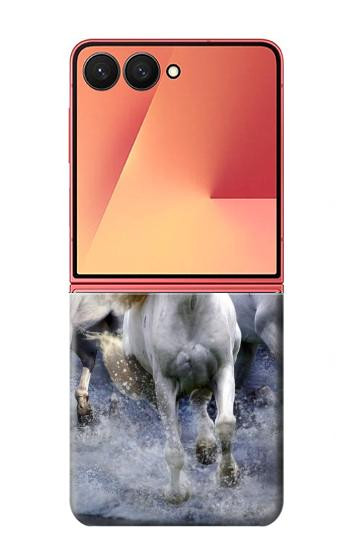 S0246 White Horse Hülle Schutzhülle Taschen für Samsung Galaxy Z Flip 7