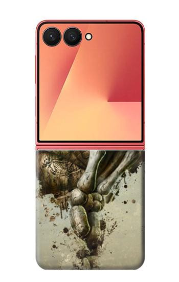 S0550 Skull Card Poker Hülle Schutzhülle Taschen für Samsung Galaxy Z Flip 7