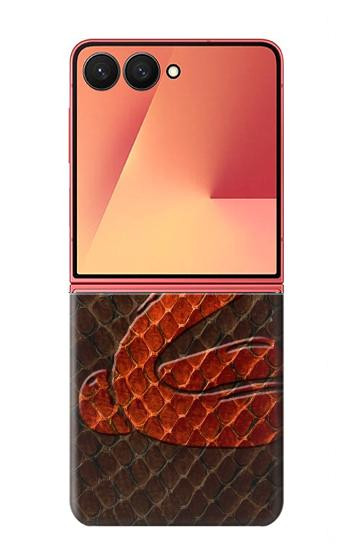 S0663 Cobra Snake Skin Hülle Schutzhülle Taschen für Samsung Galaxy Z Flip 7