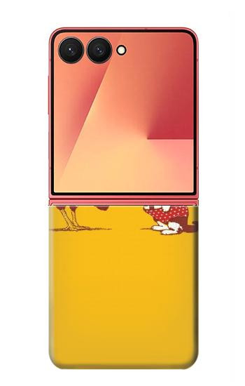 S1093 Rooster and Cat Joke Hülle Schutzhülle Taschen für Samsung Galaxy Z Flip 7