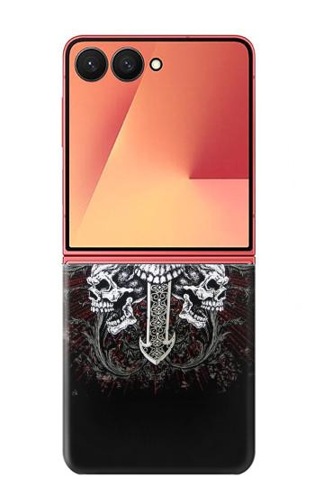 S1434 Skull Wing Tattoo Biker Hülle Schutzhülle Taschen für Samsung Galaxy Z Flip 7