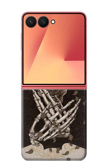 S1676 Skull Rose Hülle Schutzhülle Taschen für Samsung Galaxy Z Flip 7