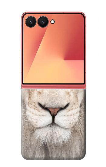 S2399 White Lion Face Hülle Schutzhülle Taschen für Samsung Galaxy Z Flip 7