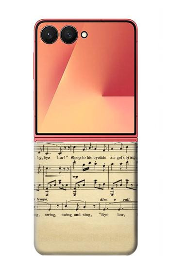 S2504 Vintage Music Sheet Hülle Schutzhülle Taschen für Samsung Galaxy Z Flip 7