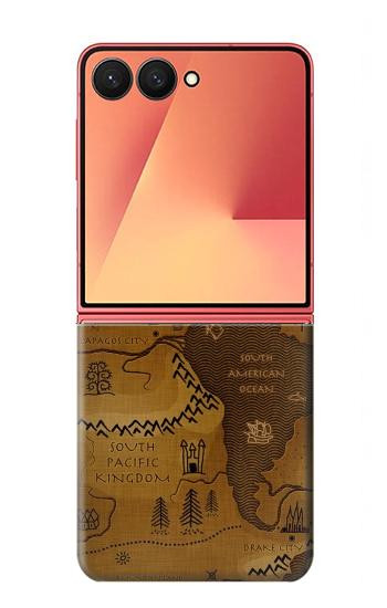 S2861 Antique World Map Hülle Schutzhülle Taschen für Samsung Galaxy Z Flip 7